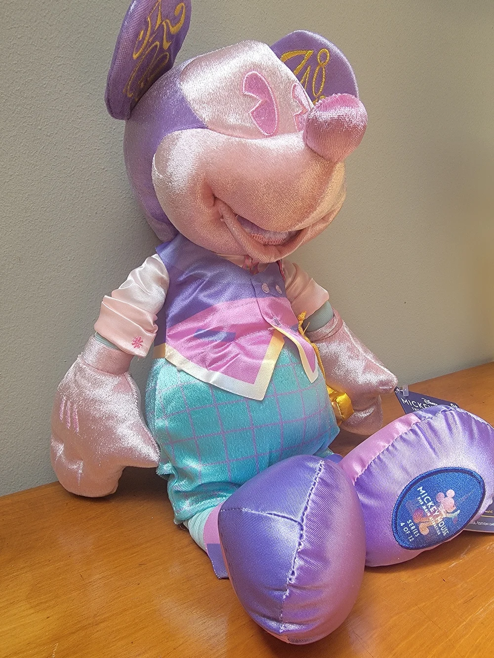 Disney Plush Mickey Mouse in Lavender, Pink & Teal Pastels